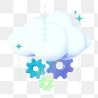 Cloud setting png technology collage remix, transparent background