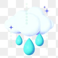 Raining cloud png season collage remix, transparent background