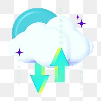 Cloud storage png technology collage remix, transparent background