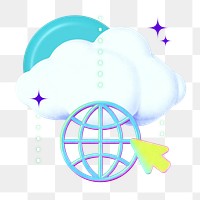 PNG cloud network collage remix, transparent background