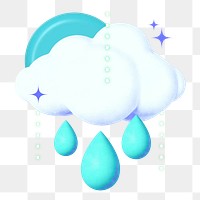 Raining cloud png season collage remix, transparent background