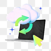 Cloud computing png technology collage remix, transparent background