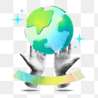 Save Earth png environment collage remix, transparent background