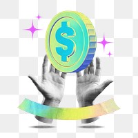 Fiat money png financial loan collage remix, transparent background