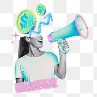 Influencer marketing png social media collage remix, transparent background