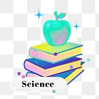 Science word png education collage remix, transparent background