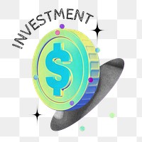 Investment word png financial collage remix, transparent background