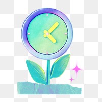 Clock tree png time management collage remix, transparent background