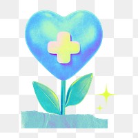 Gradient heart png healthcare collage remix, transparent background