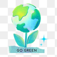 Go green word png environment gradient holographic collage remix