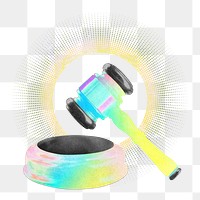 Gradient gavel png justice collage remix, transparent background