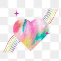 Gradient heart png gay pride, transparent background