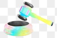 Gradient gavel png justice collage remix, transparent background