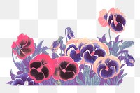 Vintage flower divider png, transparent background