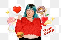 Food lover png collage remix, transparent background