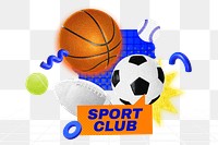 Sport club png collage remix, transparent background