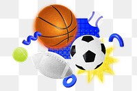 Sport game png collage remix, transparent background