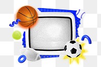 Live sport png collage remix, transparent background