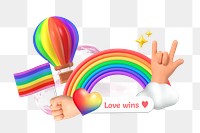 Love wins png collage remix, transparent background