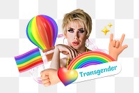 Transgender png collage remix, transparent background