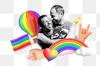 Pride png collage remix, transparent background