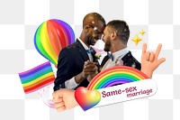 Same-sex marriage png collage remix, transparent background