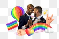Pride png collage remix, transparent background
