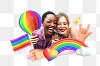LGBTQ+ png collage remix, transparent background