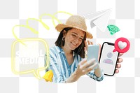 Social media png collage remix, transparent background