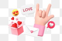 Love letter png collage remix, transparent background