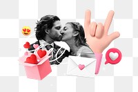 Newlywed png collage remix, transparent background