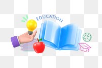 Education png collage remix, transparent background