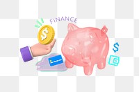 Finance png collage remix, transparent background