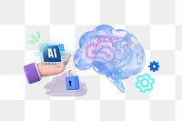 AI technology png collage remix, transparent background