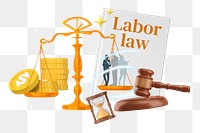 Labor law png collage remix, transparent background