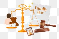 Family law png collage remix, transparent background