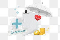 Insurance png collage remix, transparent background