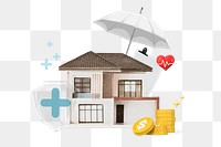 Home insurance png collage remix, transparent background