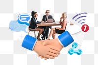 Business collaboration png collage remix, transparent background