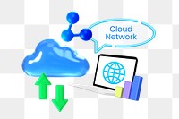 Cloud network png collage remix, transparent background