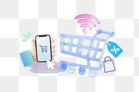 E-commerce png collage remix, transparent background