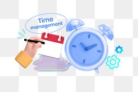 Time management png collage remix, transparent background