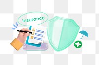 Insurance png collage remix, transparent background