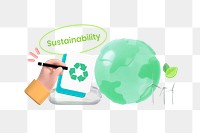 Sustainability png collage remix, transparent background