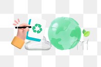 Eco-friendly png collage remix, transparent background