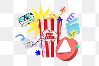 Movie png collage remix, transparent background