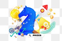 Prizes png collage remix, transparent background