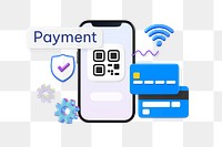 Payment png word, 3D smartphone remix on transparent background