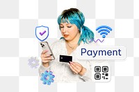 Payment png word, 3D finance remix on transparent background