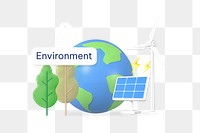 Environment png word, 3D globe  remix on transparent background